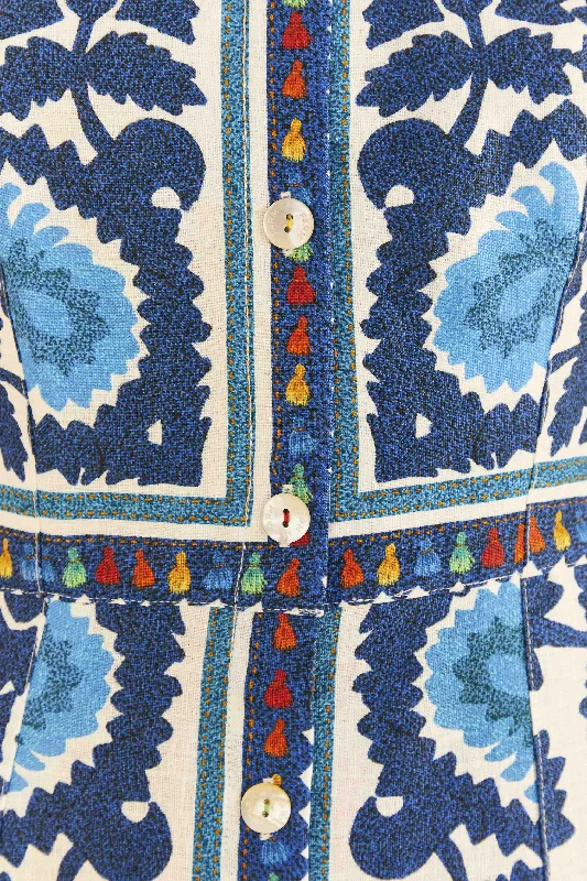 Off-White Flower Tapestry Midi Dress