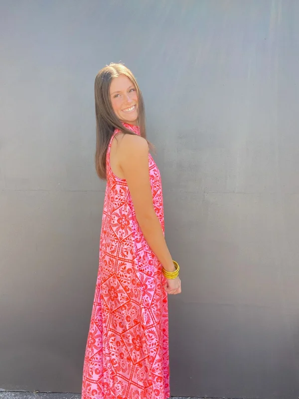 Floral Mock Halter Maxi