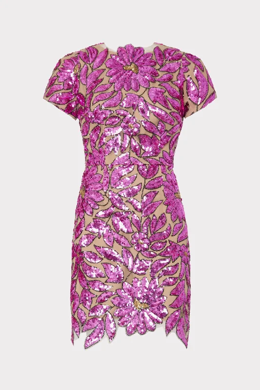 Kyla Floral Garden Sequins Dress