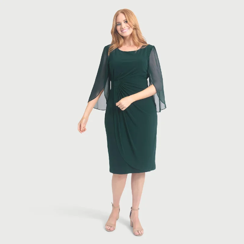 Lisette Hunter Green Faux Wrap Dress