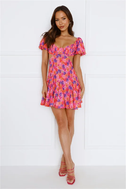 Vivid Words Dress Pink